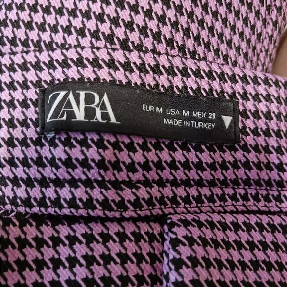 Zara Purple Checkered Flare Pants - Picture 6 of 7